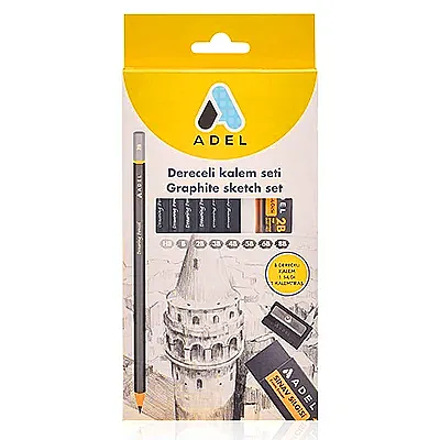 Adel Dereceli Kalem Çizim Seti 8'li - 1
