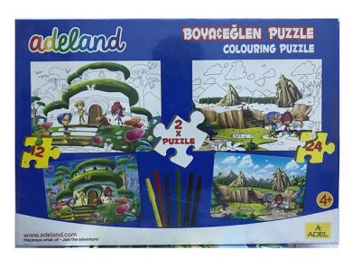 Adeland Boya Eğlen Puzzle, 34 x 24 cm 12+24 Parça M:1 - 1