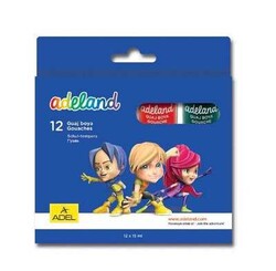 Adeland  Şişe Guaj Boya, 12 Renk