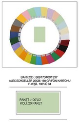 Alex Schoeller 25 x 35 cm Fon Kartonu, 160 gr /m² No:04 Fıstık Yeşili