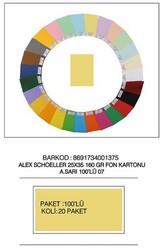 Alex Schoeller 25 x 35 cm Fon Kartonu, 160 gr /m² No:07 Açık Sarı