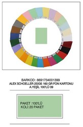 Alex Schoeller 25 x 35 cm Fon Kartonu, 160 gr /m² No:09 Açık Yeşil
