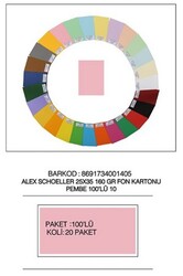 Alex Schoeller 25 x 35 cm Fon Kartonu, 160 gr /m² No:10 Pembe