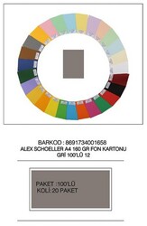 Alex Schoeller 25 x 35 cm Fon Kartonu, 160 gr /m² No:12 Gri