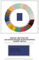 Alex Schoeller 25 x 35 cm Fon Kartonu, 160 gr /m² No:30 Lacivert