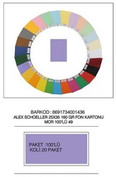 Alex Schoeller 25 x 35 cm Fon Kartonu, 160 gr /m² No:49 Mor