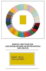 Alex Schoeller 25 x 35 cm Fon Kartonu, 160 gr /m² No:53 Sarı 100'lü Paket