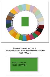 Alex Schoeller 25 x 35 cm Fon Kartonu, 160 gr /m² No:54 Yeşil