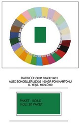 Alex Schoeller 25 x 35 cm Fon Kartonu, 160 gr /m² No:60 Koyu Yeşil