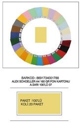 Alex Schoeller A4 Fon Kartonu, 160 gr /m² No:07 Açık Sarı