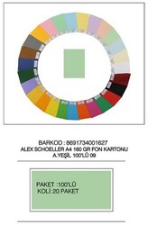 Alex Schoeller A4 Fon Kartonu, 160 gr /m² No:09 Açık Yeşil