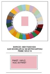 Alex Schoeller A4 Fon Kartonu, 160 gr /m² No:10 Pembe