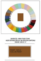Alex Schoeller A4 Fon Kartonu, 160 gr /m² No:17 Kahverengi