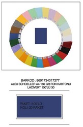 Alex Schoeller A4 Fon Kartonu, 160 gr /m² No:30 Lacivert