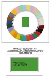 Alex Schoeller A4 Fon Kartonu, 160 gr /m² No:54 Yeşil