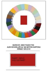 Alex Schoeller A4 Fon Kartonu, 160 gr /m² No:61 Kırmızı