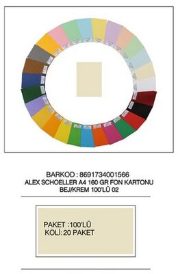 Alex Schoeller A4 Fon Kartonu, 160 gr /m² No:82 Bej - 1