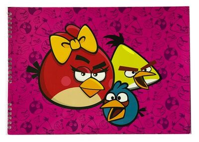 Angry Birds 25 x 35 cm Karton Kapak Spiralli Resim Defteri 15 Yaprak - 1