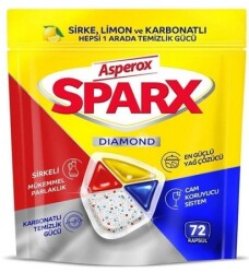 Asperox Sparx Diamond Bulaşık Makinesi Tableti, 72'li Paket