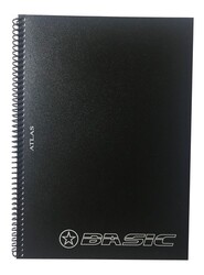 Atlas Basic, A4 PP Kapak Spiralli Defter, Çizgili, 120 Yaprak Siyah