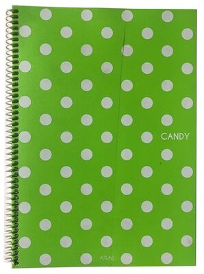 Atlas Candy, A4 PP Kapak Spiralli Defter, Kareli, 100 Yaprak - 1