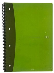 Atlas IQ, A4 PP Kapak Spiralli Defter, Kareli, 80 Yaprak Yeşil