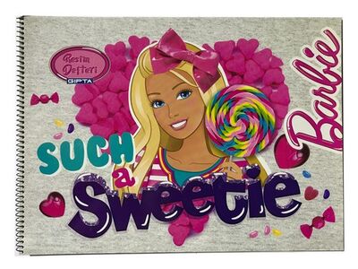 Barbie 25 x 35 cm Karton Kapak Spiralli Resim Defteri 15 Yaprak - 1