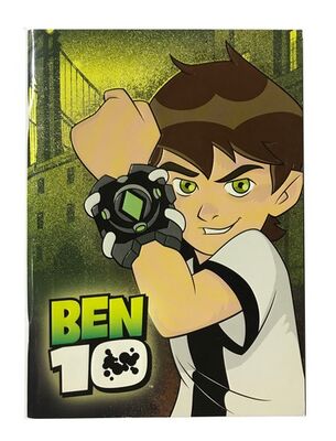 Ben10 A5 Yaldızlı Karton Kapak Defter, Kareli 56 Yaprak - 1