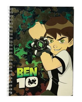 Ben10 A5 Yaldızlı Karton Kapak Spiralli Defter Çizgili 80 Yaprak - 1