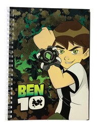 Ben10 A5 Yaldızlı Karton Kapak Spiralli Defter Kareli 80 Yaprak M:2