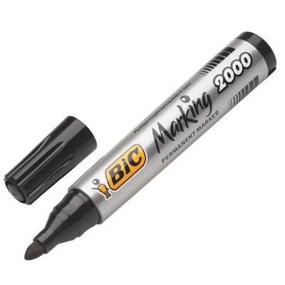 Bic 2000 Permanenet Markör, Yuvarlak Uç, Siyah - 1