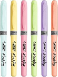 Bic Marking Fosforlu Kalem, Pastel Seri, 6 Renk - 1