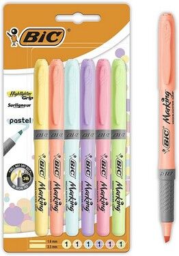 Bic Marking Fosforlu Kalem, Pastel Seri, 6 Renk - 2