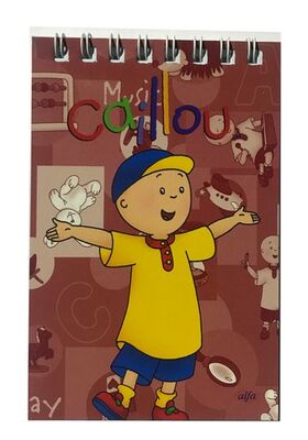 Caillou Karton Kapak Spiralli Cep Bloknot, A7 Çizgili 40 Yaprak - 1