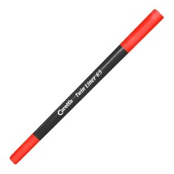 Caretta 65-02 Çift Uçlu Keçeli Kalem  Kırmızı 