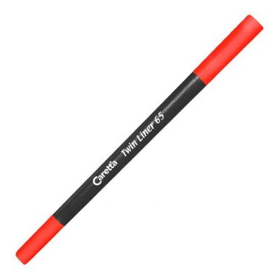 Caretta 65-02 Çift Uçlu Keçeli Kalem  Kırmızı  - 1