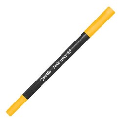 Caretta 65-13 Çift Uçlu Keçeli Kalem  Sarı 