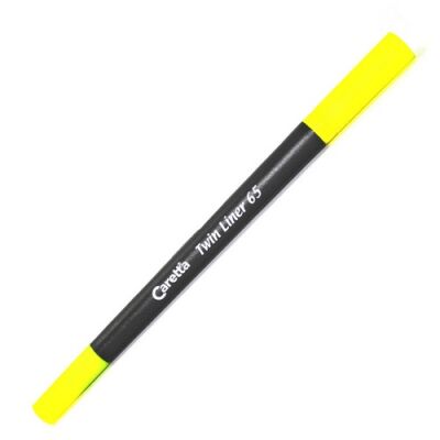Caretta 65-41 Çift Uçlu Keçeli Kalem Fosforlu Sarı - 1
