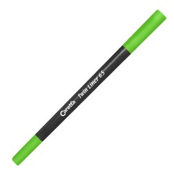 Caretta 65-43 Çift Uçlu Keçeli Kalem  Fosforlu Yeşil