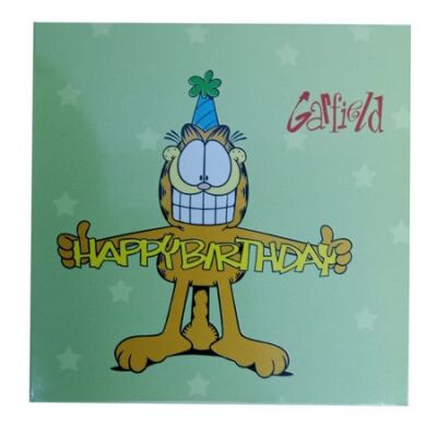 Cats Garfield Doğum Günü Kartı 8x8 cm M:1 - 1