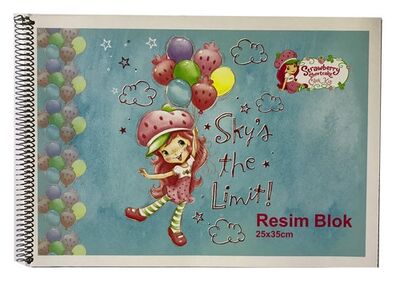 Çilek Kız 25 x 35 cm Karton Kapak Spiralli Resim Defteri 15 Yaprak - 2