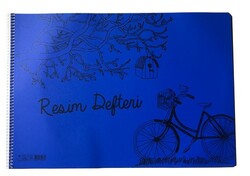 Çınar 33x48 cm PP Kapak Spiralli Resim Defteri, 25 Yaprak Mavi 1