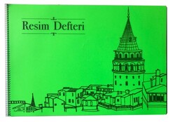 Çınar 33x48 cm PP Kapak Spiralli Resim Defteri, 25 Yaprak Yeşil 2