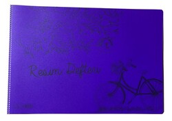 Çınar 33x48 cm PP Kapak Spiralli Resim Defteri, 25 Yaprak Mor 2