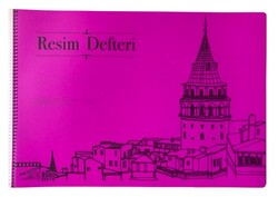 Çınar 33x48 cm PP Kapak Spiralli Resim Defteri, 25 Yaprak Pembe 2