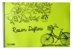 Çınar 33x48 cm PP Kapak Spiralli Resim Defteri, 25 Yaprak Sarı