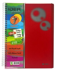 Çınar A4 Spiralli PP Kapak 7 Konulu Defter, 210 Yaprak