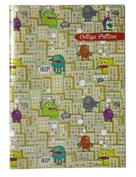 Çınar College Pattern,  A4 PP Kapak Defter,, Çizgili, 100 Yaprak