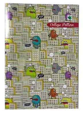 Çınar College Pattern,  A4 PP Kapak Defter,, Kareli, 40 Yaprak - 5