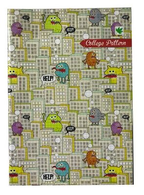Çınar College Pattern,  A4 PP Kapak Defter,, Kareli, 60 Yaprak - 4